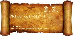 Mohácsi Kürt névjegykártya